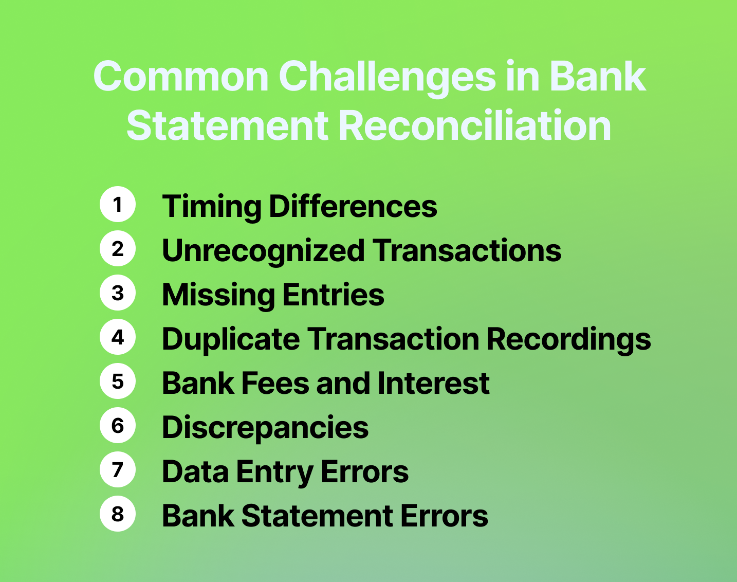 common challenges in bank statement reconciliation