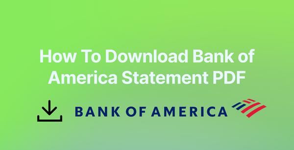 Download Bank of America BoA Statement